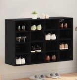 vidaXL Schoenenkast met plank Zwart eiken 103x30x51 cm Bewerkt hout