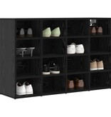 vidaXL Schoenenkast met plank Zwart eiken 103x30x51 cm Bewerkt hout
