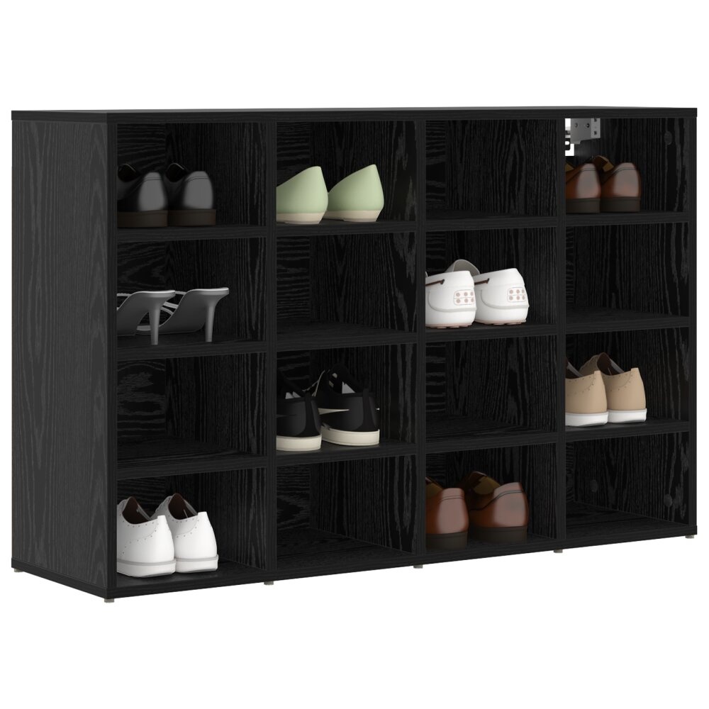 vidaXL Schoenenkast met plank Zwart eiken 103x30x51 cm Bewerkt hout