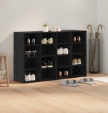 vidaXL Schoenenkast met plank Zwart eiken 103x30x51 cm Bewerkt hout