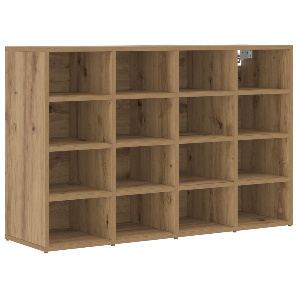 vidaXL Schoenenkast artisanaal eikenkleurig 103x30x51 cm Bewerkt hout
