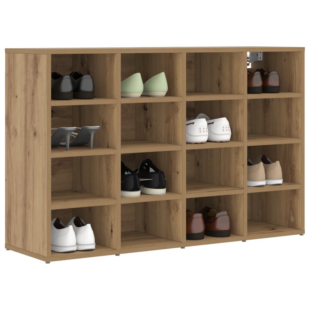 vidaXL Schoenenkast artisanaal eikenkleurig 103x30x51 cm Bewerkt hout