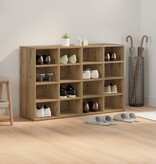 vidaXL Schoenenkast artisanaal eikenkleurig 103x30x51 cm Bewerkt hout