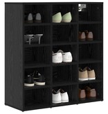 vidaXL Schoenenkast met plank Zwart eiken 103x30x51 cm Bewerkt hout