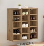 vidaXL Schoenenkast artisanaal eikenkleurig 103x30x51 cm Bewerkt hout