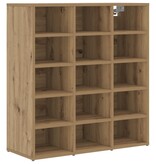 vidaXL Schoenenkast artisanaal eikenkleurig 103x30x51 cm Bewerkt hout