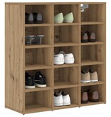 vidaXL Schoenenkast artisanaal eikenkleurig 103x30x51 cm Bewerkt hout