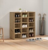 vidaXL Schoenenkast artisanaal eikenkleurig 103x30x51 cm Bewerkt hout