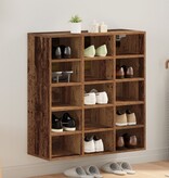 vidaXL Schoenenkast met plank Oud hout 103x30x51 cm Bewerkt hout