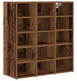 vidaXL Schoenenkast met plank Oud hout 103x30x51 cm Bewerkt hout