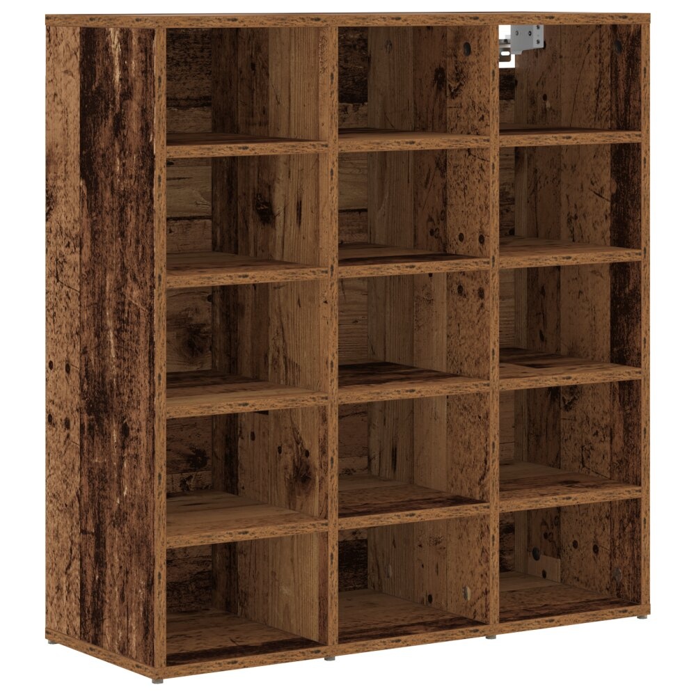 vidaXL Schoenenkast met plank Oud hout 103x30x51 cm Bewerkt hout