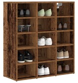 vidaXL Schoenenkast met plank Oud hout 103x30x51 cm Bewerkt hout