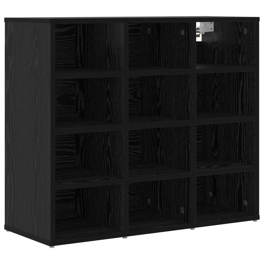 vidaXL Schoenenkast met plank Zwart eiken 103x30x51 cm Bewerkt hout