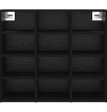 vidaXL Schoenenkast met plank Zwart eiken 103x30x51 cm Bewerkt hout