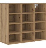 vidaXL Schoenenkast artisanaal eikenkleurig 103x30x51 cm Bewerkt hout