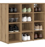 vidaXL Schoenenkast artisanaal eikenkleurig 103x30x51 cm Bewerkt hout