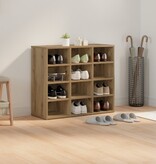vidaXL Schoenenkast artisanaal eikenkleurig 103x30x51 cm Bewerkt hout