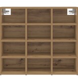 vidaXL Schoenenkast artisanaal eikenkleurig 103x30x51 cm Bewerkt hout