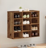 vidaXL Schoenenkast met plank Oud hout 103x30x51 cm Bewerkt hout