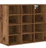 vidaXL Schoenenkast met plank Oud hout 103x30x51 cm Bewerkt hout
