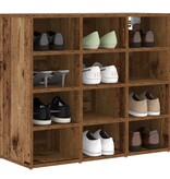 vidaXL Schoenenkast met plank Oud hout 103x30x51 cm Bewerkt hout