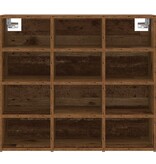 vidaXL Schoenenkast met plank Oud hout 103x30x51 cm Bewerkt hout