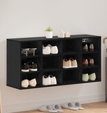 vidaXL Schoenenkast met plank Zwart eiken 103x30x51 cm Bewerkt hout