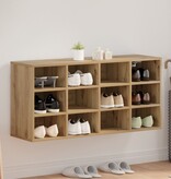 vidaXL Schoenenkast artisanaal eikenkleurig 103x30x51 cm Bewerkt hout