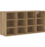 vidaXL Schoenenkast artisanaal eikenkleurig 103x30x51 cm Bewerkt hout