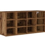 vidaXL Schoenenkast met plank Oud hout 103x30x51 cm Bewerkt hout