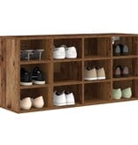 vidaXL Schoenenkast met plank Oud hout 103x30x51 cm Bewerkt hout