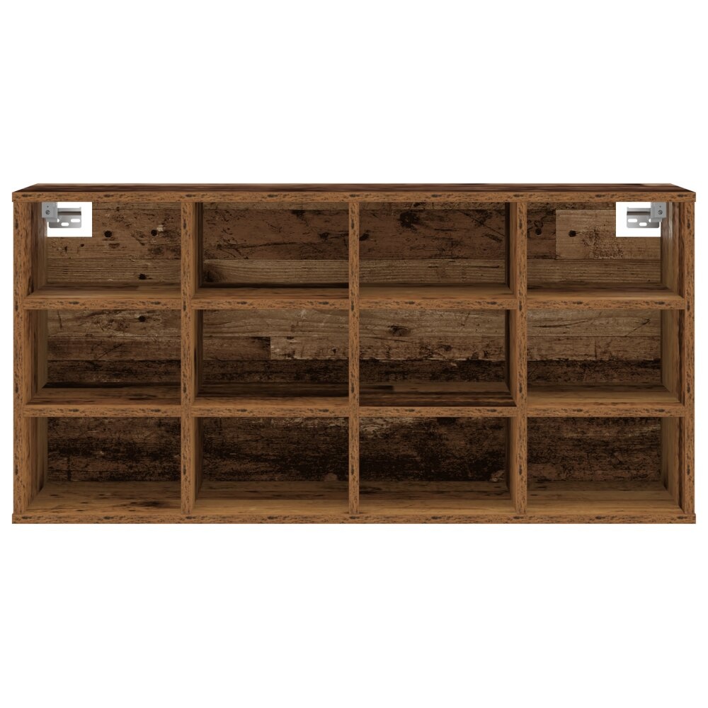 vidaXL Schoenenkast met plank Oud hout 103x30x51 cm Bewerkt hout