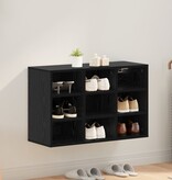 vidaXL Schoenenkast met plank Zwart eiken 103x30x51 cm Bewerkt hout