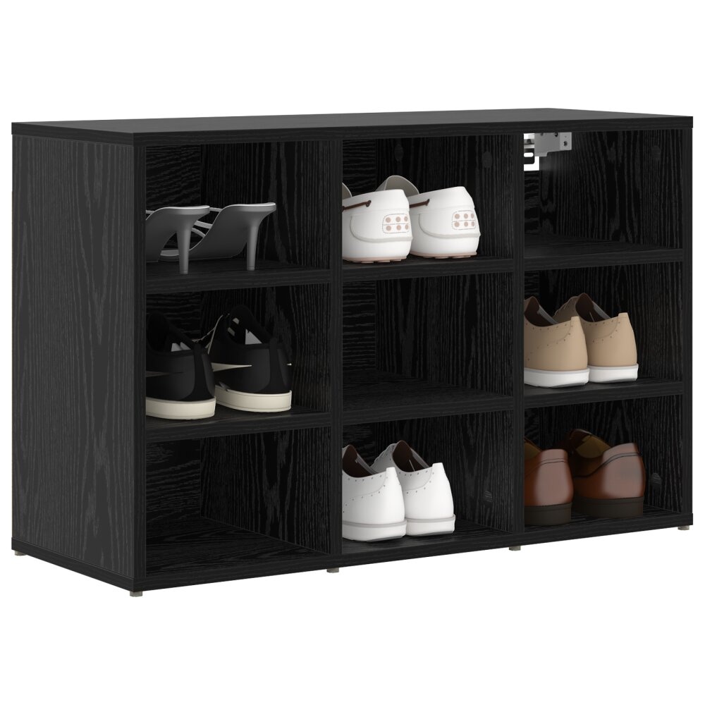vidaXL Schoenenkast met plank Zwart eiken 103x30x51 cm Bewerkt hout