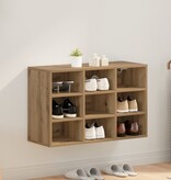 vidaXL Schoenenkast artisanaal eikenkleurig 103x30x51 cm Bewerkt hout