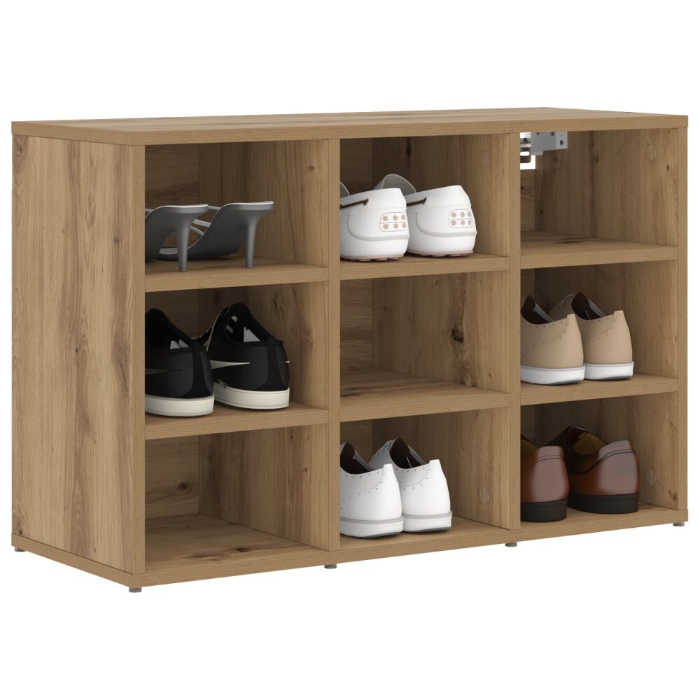 vidaXL Schoenenkast artisanaal eikenkleurig 103x30x51 cm Bewerkt hout