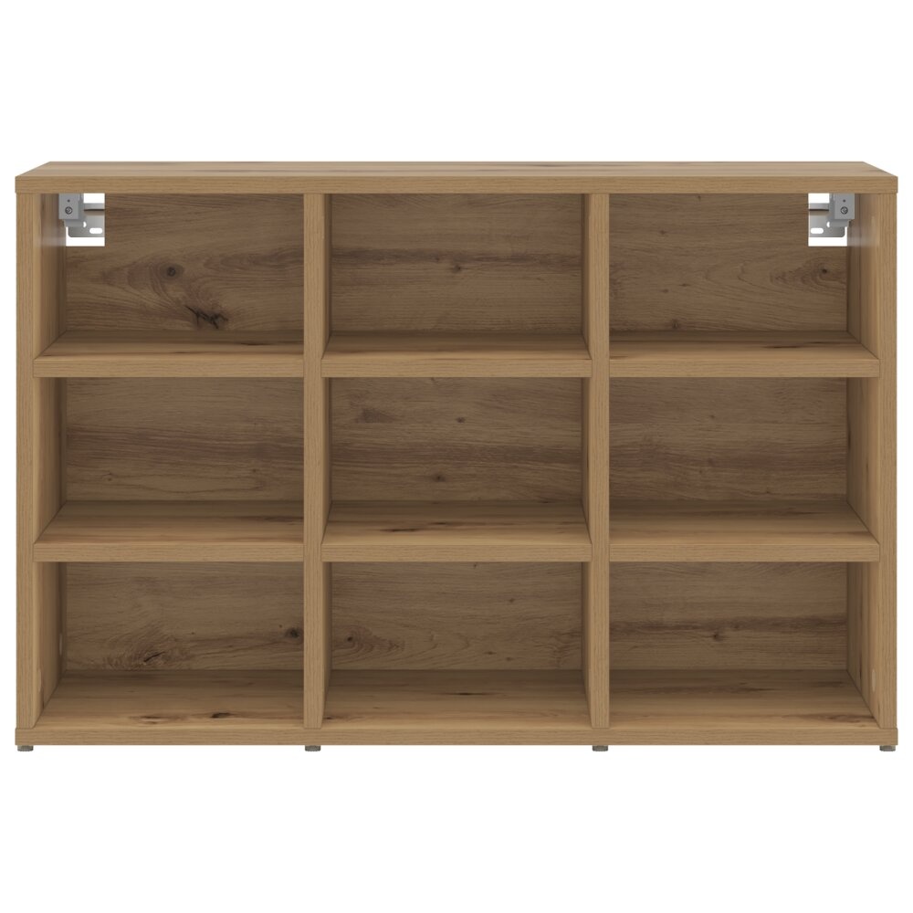 vidaXL Schoenenkast artisanaal eikenkleurig 103x30x51 cm Bewerkt hout