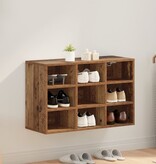 vidaXL Schoenenkast met plank Oud hout 103x30x51 cm Bewerkt hout