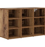 vidaXL Schoenenkast met plank Oud hout 103x30x51 cm Bewerkt hout
