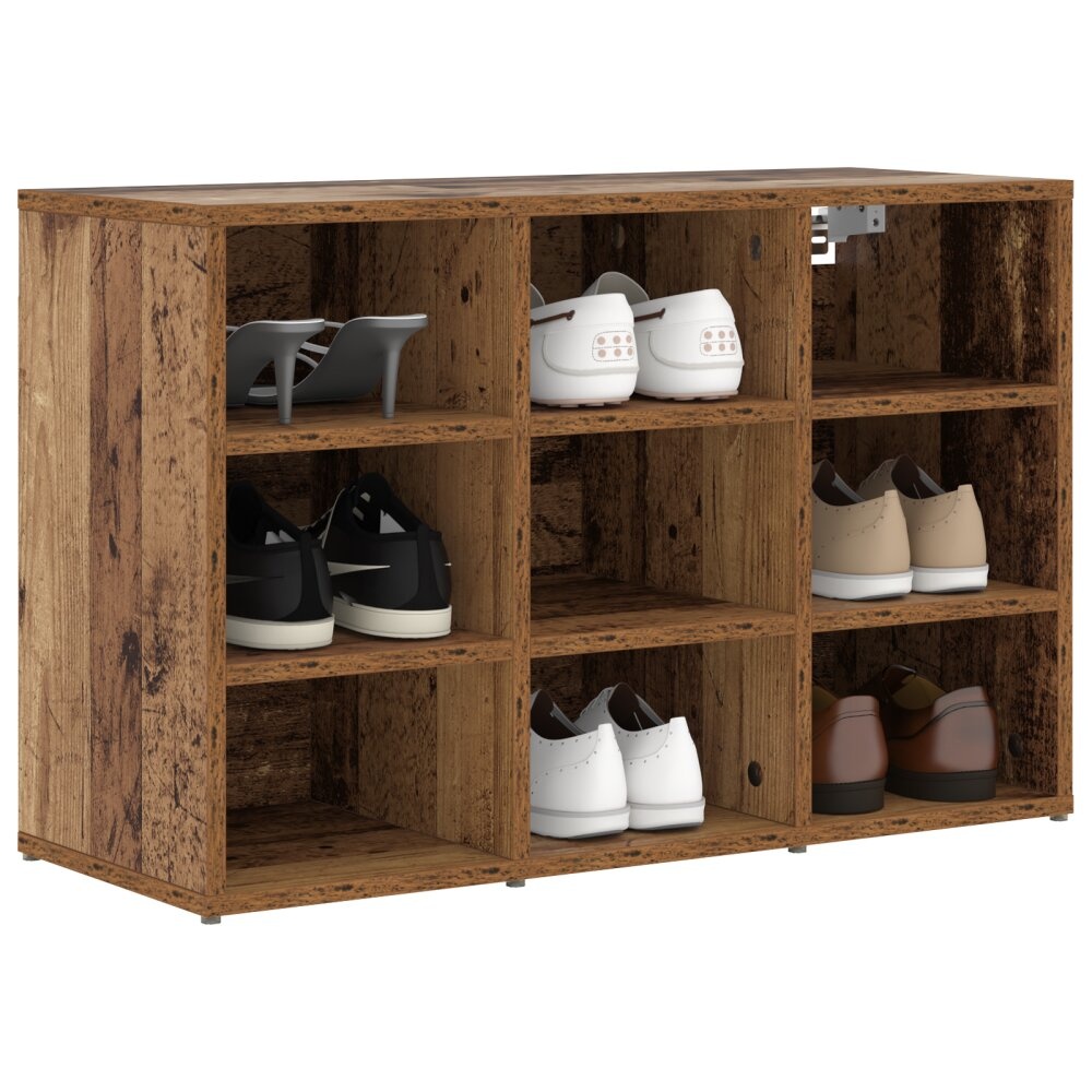 vidaXL Schoenenkast met plank Oud hout 103x30x51 cm Bewerkt hout