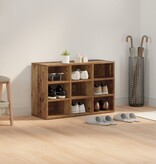 vidaXL Schoenenkast met plank Oud hout 103x30x51 cm Bewerkt hout