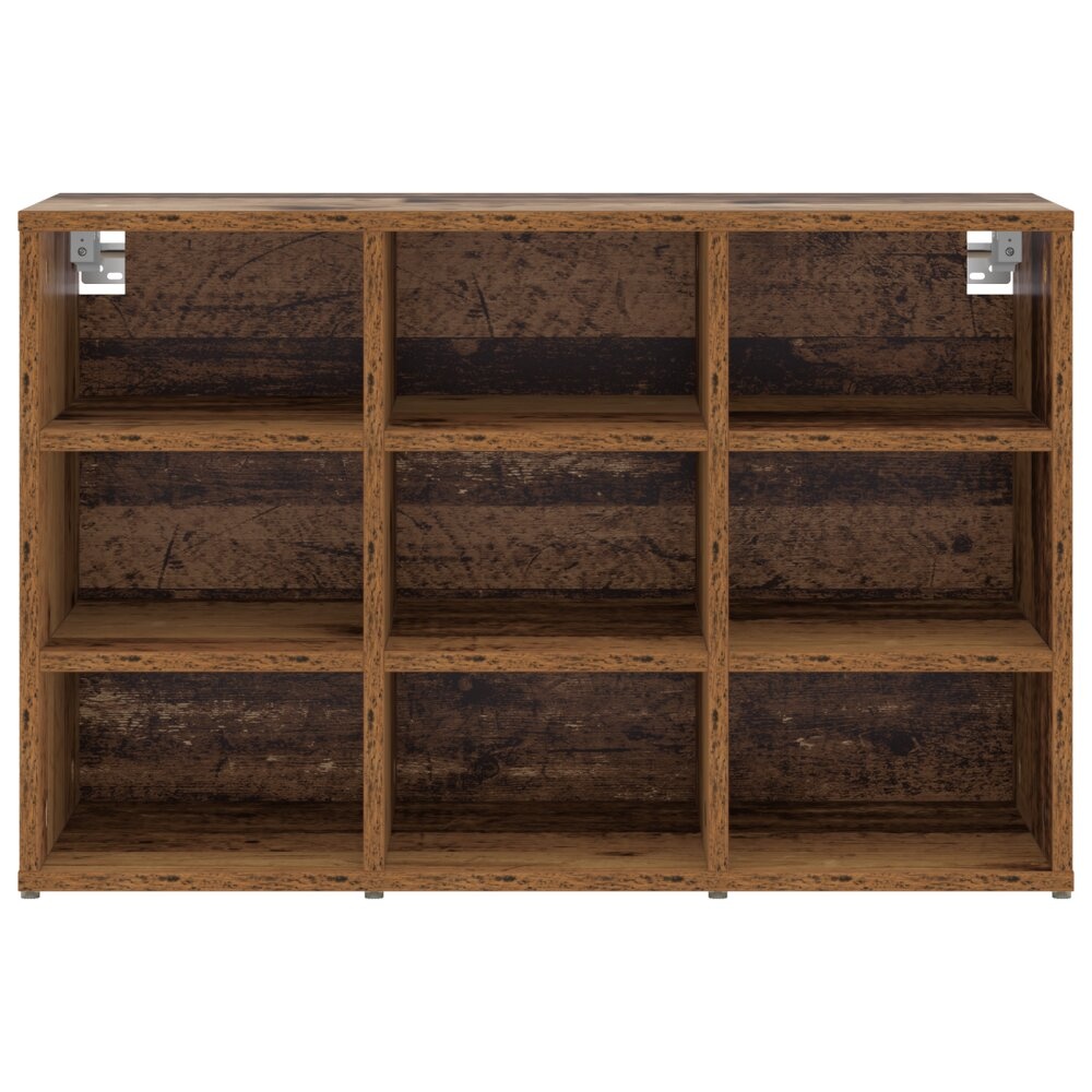 vidaXL Schoenenkast met plank Oud hout 103x30x51 cm Bewerkt hout