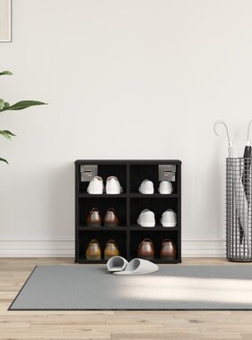 vidaXL Zwart Eiken Schoenkast - 52,5 x 30 x 50 cm