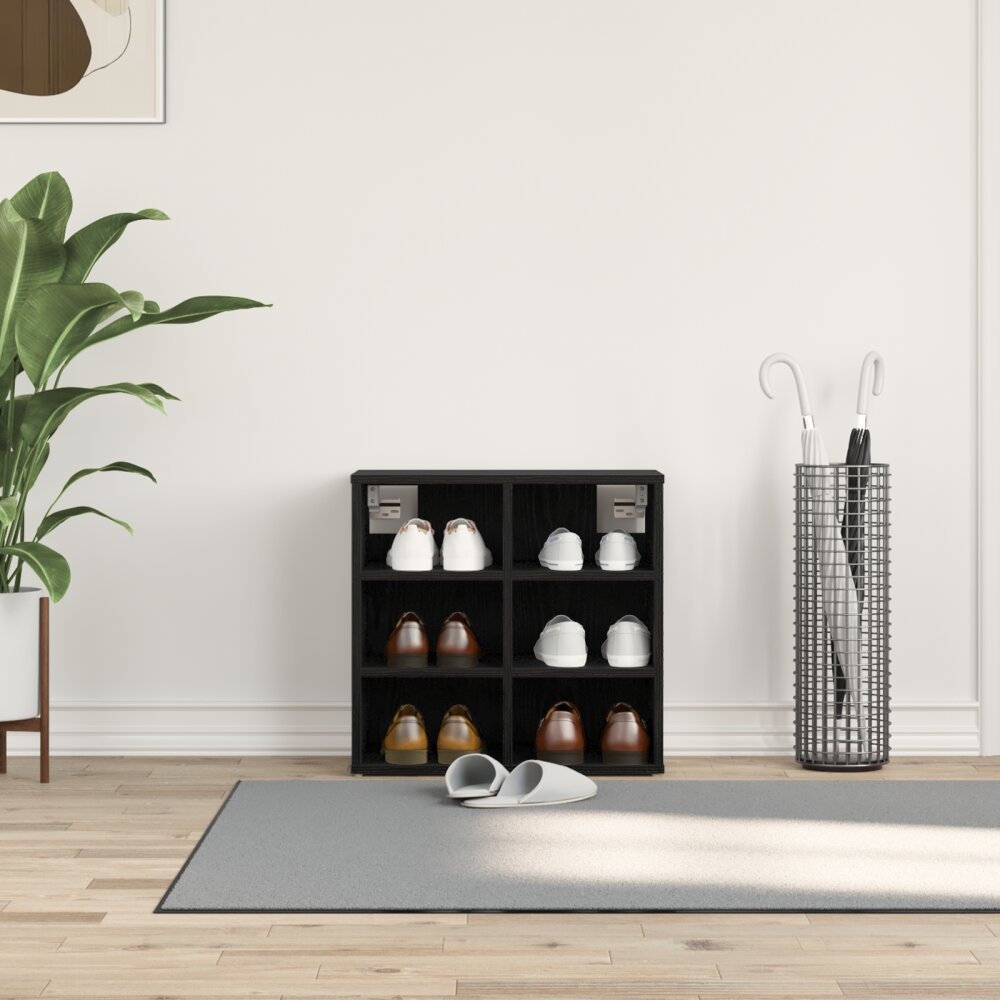 vidaXL Zwart Eiken Schoenkast - 52,5 x 30 x 50 cm