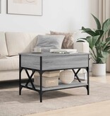 vidaXL Salontafel 70x50x50 cm bewerkt hout en metaal grijs sonoma
