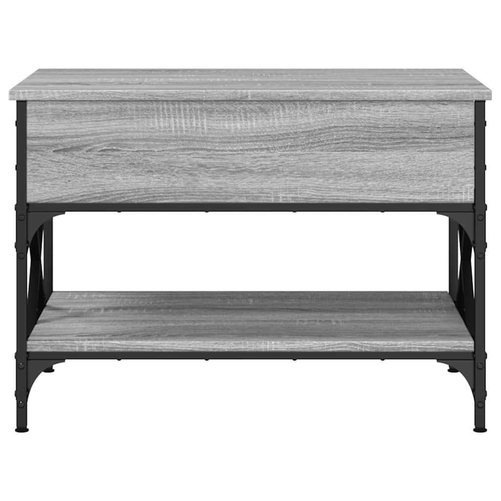 vidaXL Salontafel 70x50x50 cm bewerkt hout en metaal grijs sonoma