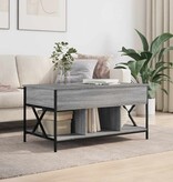 vidaXL Salontafel 100x55x50 cm bewerkt hout en metaal grijs sonoma