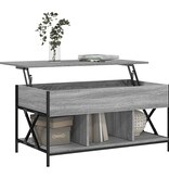 vidaXL Salontafel 100x55x50 cm bewerkt hout en metaal grijs sonoma
