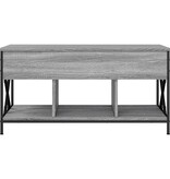 vidaXL Salontafel 100x55x50 cm bewerkt hout en metaal grijs sonoma