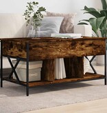 vidaXL Salontafel 100x55x50 cm bewerkt hout en metaal gerookt eiken